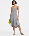 On 34th Women's Mommy & Me Gingham High-low Midi Dress, Exclusively At Macy's In Deep Black Gingham Combo
