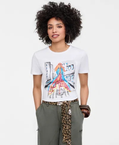 On 34th Women's Graphic-print Cropped T-shirt, Macy's Exclusive- Molly Rogers Capsule Collection In White