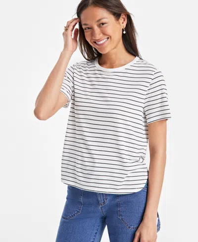 On 34th Women's Hi-low Square Hem Tee, Exclusively At Macys' In Washed White