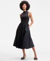 On 34th Women's High-neck Sleeveless Midi Dress, Exclusively At Macy's In Black