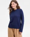 On 34th Women's Striped High-neck Sweater, Macy's Exclusive In Blue