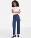 On 34th Women's High-rise Carpenter Jeans, Exclusively At Macy's In Deep Blue