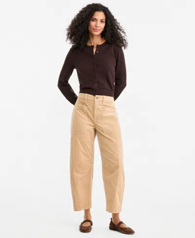 On 34th Women's High Rise Corduroy Utility Barrel Pants, Macy's Exclusive In Cinnamon Brulee