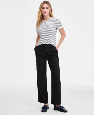 On 34th Women's High-rise Crepette Trouser Pants, Macy's Exclusive In Black
