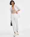 On 34th Women's High-rise Cuffed Straight-leg Jeans, Exclusively At Macy's In Bright White