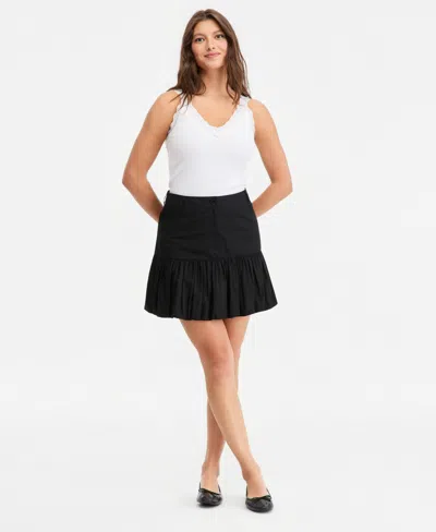 On 34th Women's High Rise Drop Waist Bubble Mini Skirt, Macy's Exclusive In Black