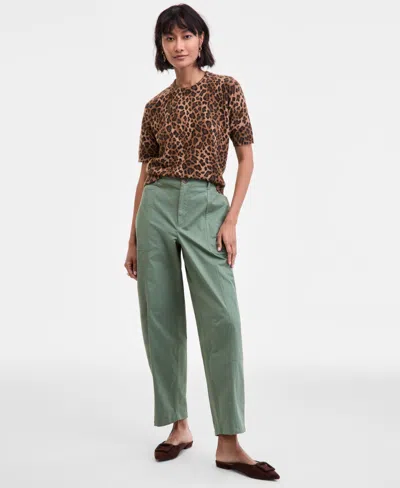On 34th Women's High-rise Utility Barrel-leg Ankle Pants, Macy's Exclusive In Green