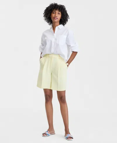 On 34th Women's High-rise Crepe Bermuda Shorts, Macy's Exclusive In Neutral