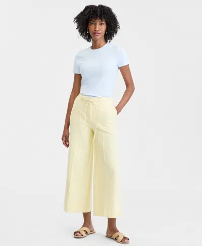 On 34th Women's High-rise Cropped Linen-blend Wide-leg Pants, Macy's Exclusive