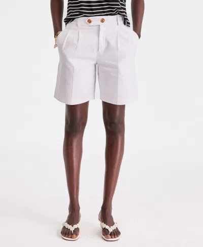 On 34th Women's High-rise Linen-blend Bermuda Shorts, Macy's Exclusive In White