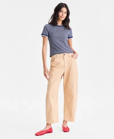 On 34th Women's High-rise Twill Barrel-leg Pants, Macy's Exclusive In Gold