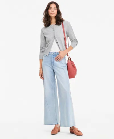 On 34th Women's High-rise Twist Seam Wide-leg Jeans, Regular & Short, Macy's Exclusive In Cupertino Wash