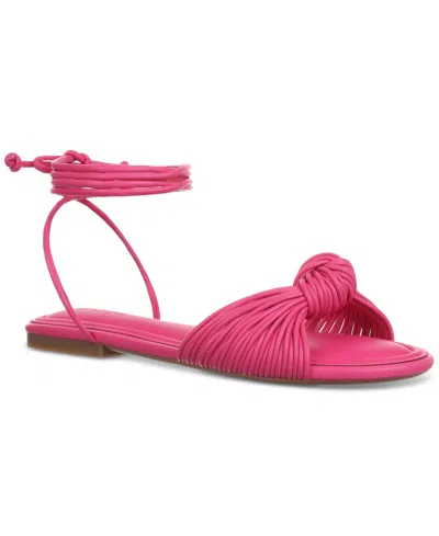 On 34th Women's Jenniee Knot Flat Sandals, Created For Macy's In Pink Smooth