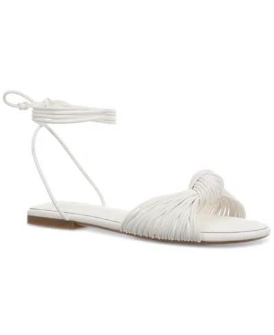 On 34th Women's Jenniee Knot Flat Sandals, Created For Macy's In White Smooth