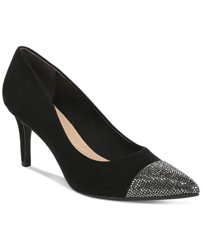 On 34th Women's Jeules Pointed-toe Slip-on Pumps, Created For Macy's In Black Micro,bling