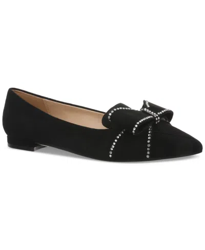 On 34th Women's Kaete Bow Flats, Exclusively At Macy's In Black Micro