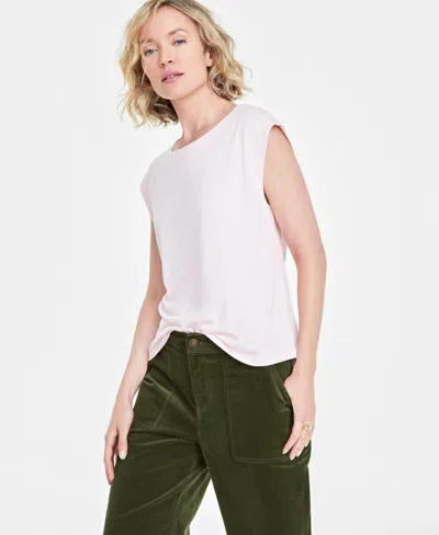 On 34th Women's Knit Crewneck Extended-sleeve Top, Created For Macy's In Pink Dogwood