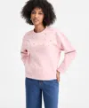 On 34th Women's Knit Long-sleeve Embellished Sweatshirt, Macy's Exclusive In Pink