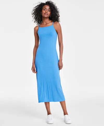 On 34th Women's Knit Ribbed Midi Dress, Created For Macy's In Regatta