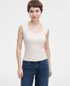 On 34th Women's Knit Scoop-neck Raglan-cap-sleeve Top, Exclusively At Macy's In Neutral
