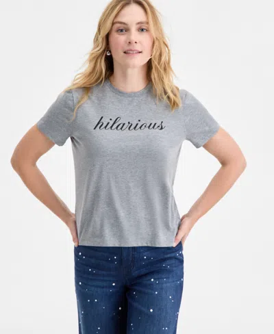 ON 34TH WOMEN'S KNIT SHORT-SLEEVE HILARIOUS GRAPHIC T-SHIRT, MACY'S EXCLUSIVE