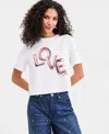 On 34th Women's Knit Short-sleeve Love Graphic T-shirt, Macy's Exclusive In White