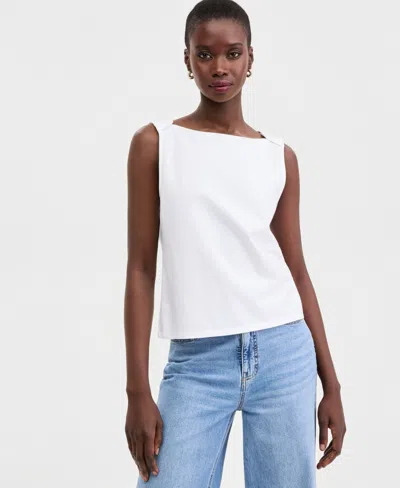 On 34th Women's Knit Sleeveless Boat-neck Top, Macy's Exclusive In White
