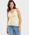 On 34th Women's Knit Solid Colored-trim Button-up Tank Top, Macy's Exclusive