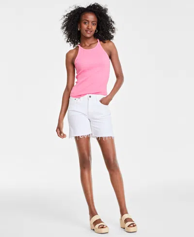 On 34th Women's Knit Strappy Scoop-neck Tank Top, Created For Macy's In Pink Jewel