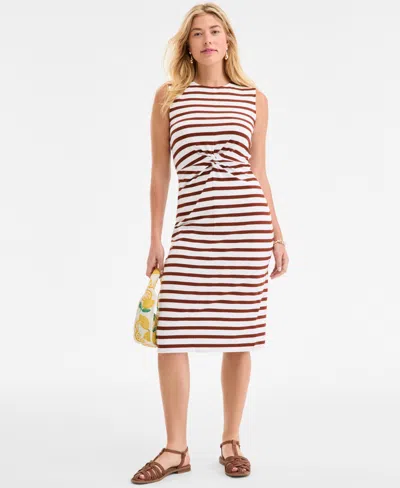 On 34th Women's Knot-front Knit Midi Dress, Exclusively At Macy's
