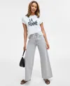 On 34th Women's La Femme Crewneck T-shirt, Exclusively At Macy's In Washed White