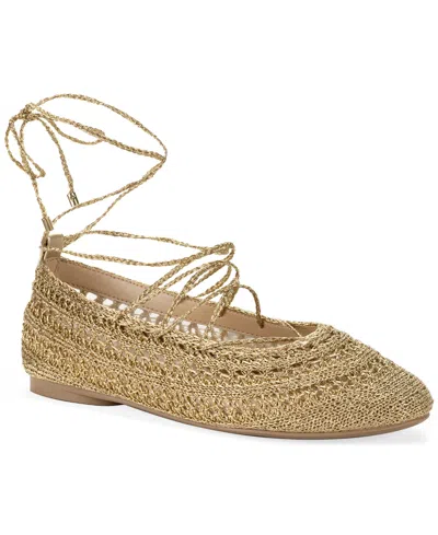 On 34th Women's Lace Up Round Toe Flats, Macy's Exclusive In Gold