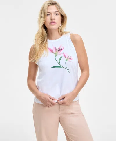 On 34th Women's Lily Graphic-print Tank Top, Exclusively At Macy's In Bright White