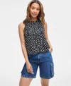On 34th Women's Linen Blend Printed Sleeveless Top, Exclusively At Macy's