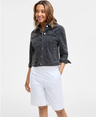 On 34th Women's Linen-blend Pull-on Shorts, Exclusively At Macy's In Bright White