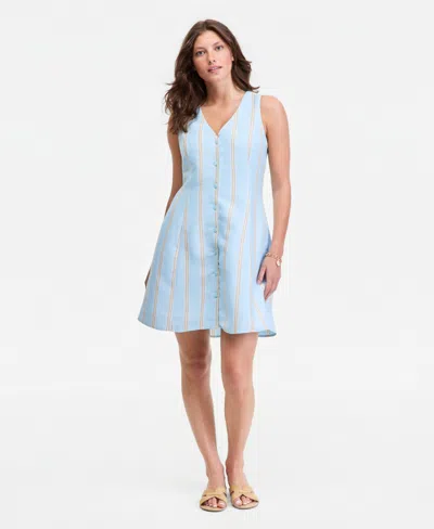 On 34th Women's Linen-blend V-neck Mini Dress, Macy's Exclusive In Multi