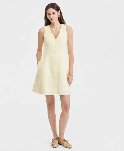 On 34th Women's Linen-blend V-neck Minidress, Macy's Exclusive In Multi