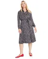 On 34th Women's Long-sleeve Pleated Shirtdress, Created For Macy's In Bloom Cmb