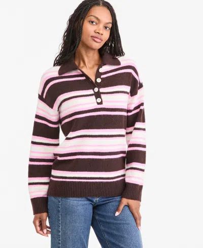On 34th Women's Long-sleeve Polo Sweater, Macy's Exclusive In Multi