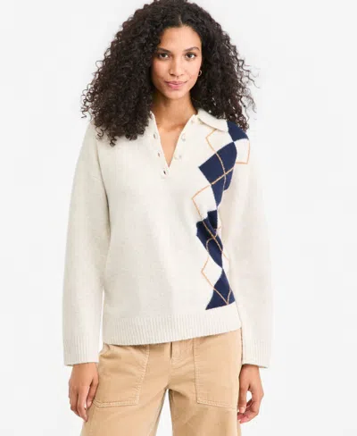 On 34th Women's Long-sleeve Polo Sweater, Macy's Exclusive In White