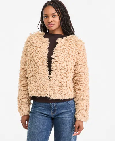 On 34th Women's Loopy Textured Cropped Cardigan, Macy's Exclusive In Warm Camel Heather