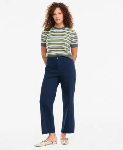 On 34th Women's L-pocket Straight-leg Utility Pants, Macy's Exclusive In Basic Navy