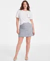 On 34th Women's Metallic-tweed Mini Skirt, Exclusively At Macy's In Metallic Blue