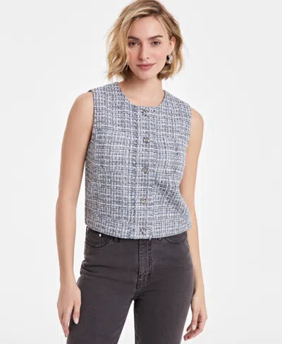 ON 34TH WOMEN'S METALLIC TWEED VEST TOP, EXCLUSIVELY AT MACY'S