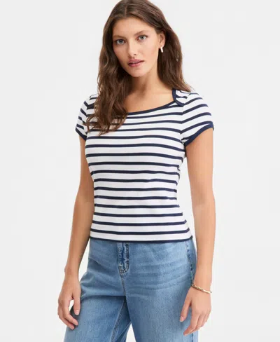 On 34th Women's Micro Rib Boatneck Cap Sleeve Top, Macy's Exclusive In Multi