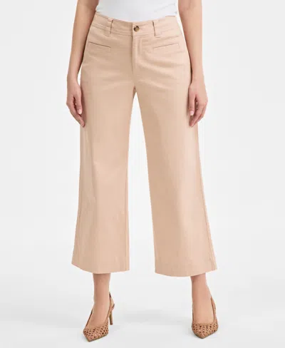 On 34th Women's Mid Rise Cropped Wide-leg Chino Pants, Exclusively At Macy's In Chai