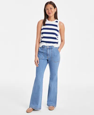 On 34th Women's Mid Rise Flared-leg Jeans, Exclusively At Macy's In Light Medium