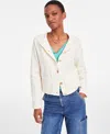On 34th Women's Milano Crewneck Cardigan, Created For Macy's In Alabaster