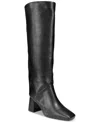 On 34th Women's Millerr Square-toe Knee High Boots, Created For Macy's In Black Smooth