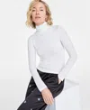 On 34th Women's Modal Long Sleeve Turtleneck, Created For Macy's In Washed White